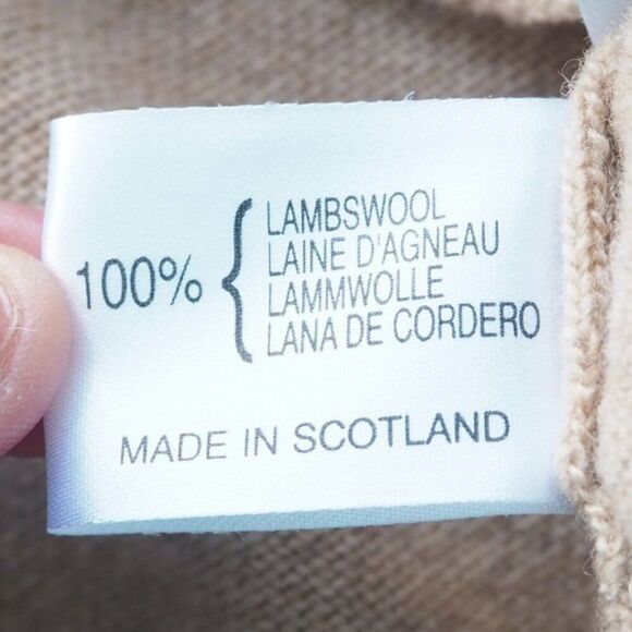 Scott & Charters Lambswool Argyle Sweater Vest Made in Scotland Beige Men's M - Picture 4 of 8